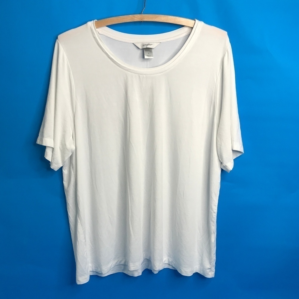 CJ‎ Banks White Jersey Classic Tee Shirt NWT